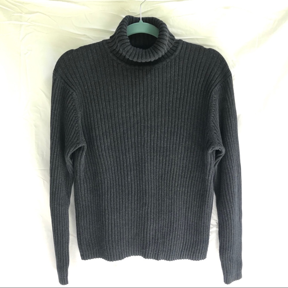 Gap ribbed turtle neck sweater in gray/blue